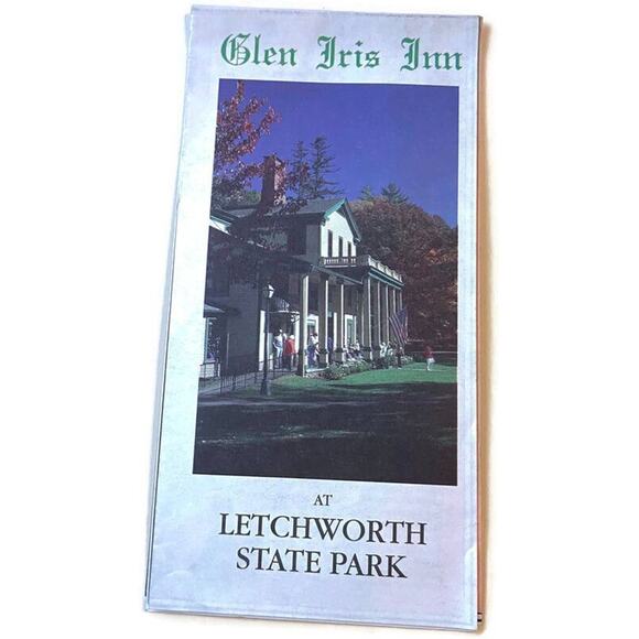 1995 New York Letchworth State Park Map Compliments Glen Iris Inn Vintage - Picture 3 of 4